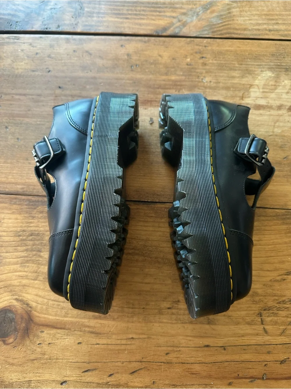 Dr Martens Bethan Black Platform Mary Jane Shoes Size 7